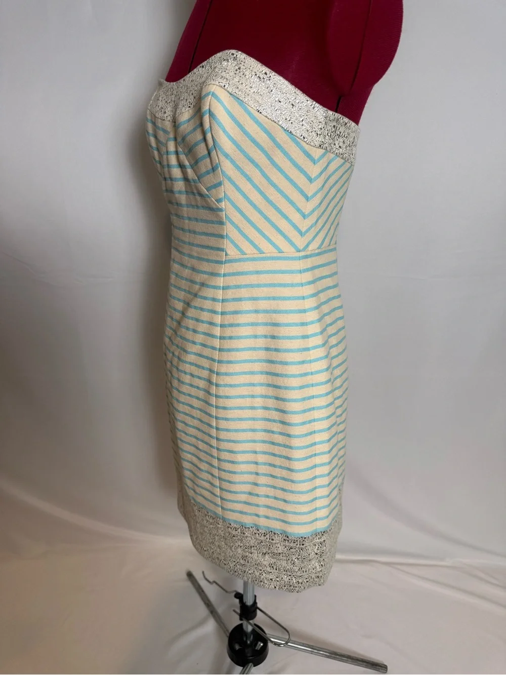 Lilly Pulitzer Remi Dress Women's Size 4 Strapless Blue Horizon Bayview Stripe - Picture 14 of 15